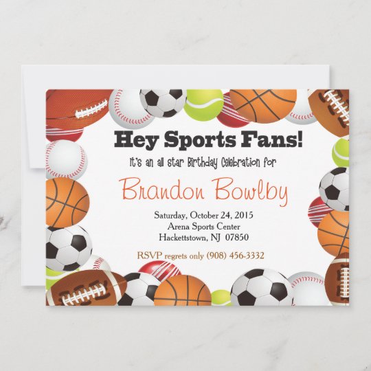 Invitation D Anniversaire De Fan De Sports Zazzle Be