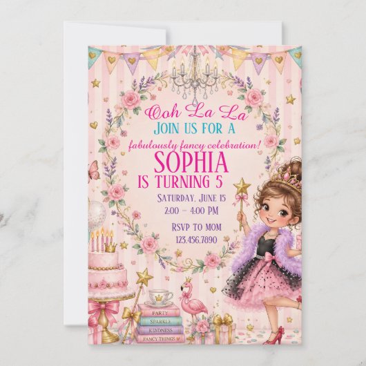 Invitation d'anniversaire de Fancy Nancy (Devant)