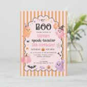Invitation d'anniversaire de fantôme mignon Boo (Debout devant)