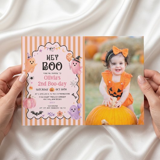 Invitation d'anniversaire de fantôme mignon et eff