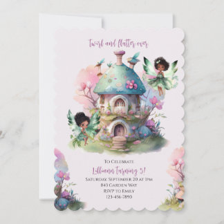 Invitation d'anniversaire de fée Afro Fée Capricie