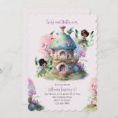 Invitation d'anniversaire de fée Afro Fée Fantaisi (Devant / Derrière)