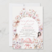 Invitation d'anniversaire de fée avec papillonneme (Devant)