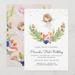 Invitation d'anniversaire de fée de la forêt encha