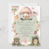 Invitation d'anniversaire de fée de la forêt encha (Devant)