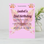 Invitation d'anniversaire de fée pour filles (Debout devant)