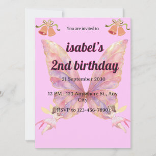 Invitation d'anniversaire de fée pour filles