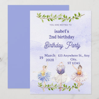 Invitation d'anniversaire de fée pour filles