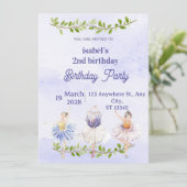 Invitation d'anniversaire de fée pour filles (Debout devant)