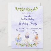 Invitation d'anniversaire de fée pour filles (Devant)