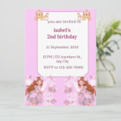 Invitation d'anniversaire de fée pour filles (Debout devant)