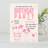 Invitation d'anniversaire de fée pour filles (Debout devant)
