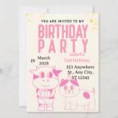 Invitation d'anniversaire de fée pour filles (Devant)
