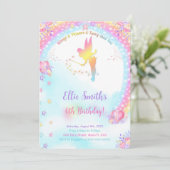 Invitation d'anniversaire de fée rose (Debout devant)
