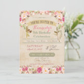 Invitation d'anniversaire de fée vintage (Debout devant)