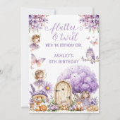 Invitation d'anniversaire de fée violette à l'aqua (Devant)