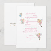 Invitation d'anniversaire de fées blondes (Devant / Derrière)