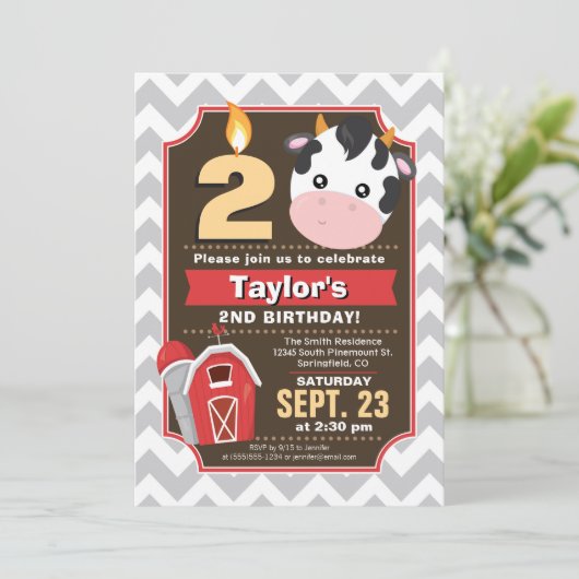 Invitation d'anniversaire de ferme (Debout devant)