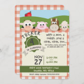 Invitation d'anniversaire de ferme (Devant / Derrière)