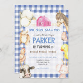 Invitation d'anniversaire de ferme (Devant / Derrière)