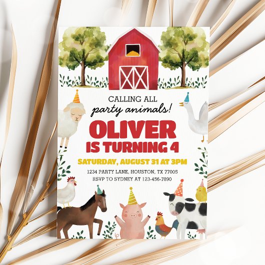 Invitation d'anniversaire de ferme