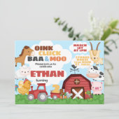 Invitation d'anniversaire de ferme (Debout devant)