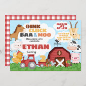 Invitation d'anniversaire de ferme (Devant / Derrière)