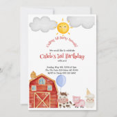 Invitation d'anniversaire de ferme (Devant)