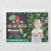 Invitation d'anniversaire de ferme avec photo (Devant)