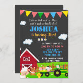 Invitation d'anniversaire de ferme Barnyard (Devant / Derrière)