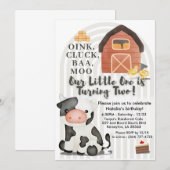 Invitation d'anniversaire de ferme | Barnyard Anim (Devant / Derrière)