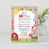 Invitation d'anniversaire de ferme Barnyard fête d (Debout devant)