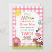 Invitation d'anniversaire de ferme Barnyard fête d (Devant)