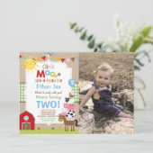 Invitation d'anniversaire de ferme Barnyard fête d (Debout devant)