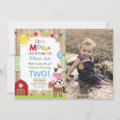 Invitation d'anniversaire de ferme Barnyard fête d (Devant)