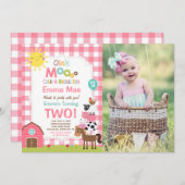 Invitation d'anniversaire de ferme Barnyard fête d (Devant / Derrière)