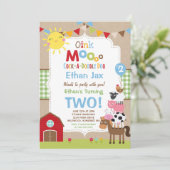 Invitation d'anniversaire de ferme Barnyard fête d (Debout devant)