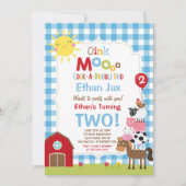 Invitation d'anniversaire de ferme Barnyard fête d (Devant)