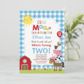 Invitation d'anniversaire de ferme Barnyard fête d (Debout devant)