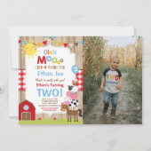 Invitation d'anniversaire de ferme Barnyard fête d (Devant)