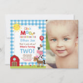 Invitation d'anniversaire de ferme Barnyard fête d (Devant)