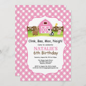 Invitation d'anniversaire de ferme Barnyard Party (Devant / Derrière)