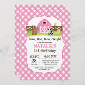 Invitation d'anniversaire de ferme Barnyard Party (Devant / Derrière)