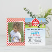 Invitation d'anniversaire de ferme Barnyard Party (Debout devant)