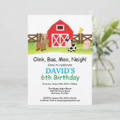 Invitation d'anniversaire de ferme Barnyard Party (Debout devant)