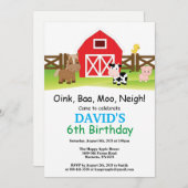 Invitation d'anniversaire de ferme Barnyard Party (Devant / Derrière)