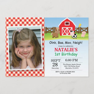 Invitation d'anniversaire de ferme Barnyard Party