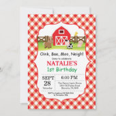 Invitation d'anniversaire de ferme Barnyard Party (Devant)