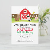 Invitation d'anniversaire de ferme Barnyard Party (Debout devant)