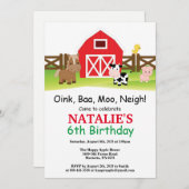 Invitation d'anniversaire de ferme Barnyard Party (Devant / Derrière)